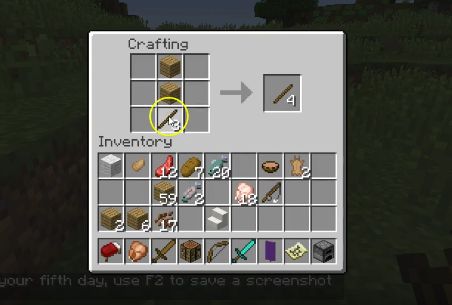 How to make a Wooden Sword in Minecraft